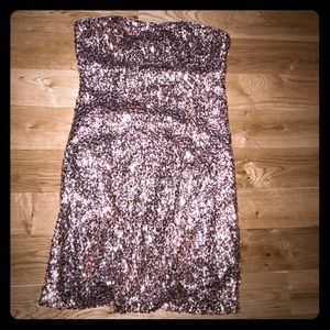 ‼️SOLD🔥 🌹Rose Gold Strapless Sequin Dress💋